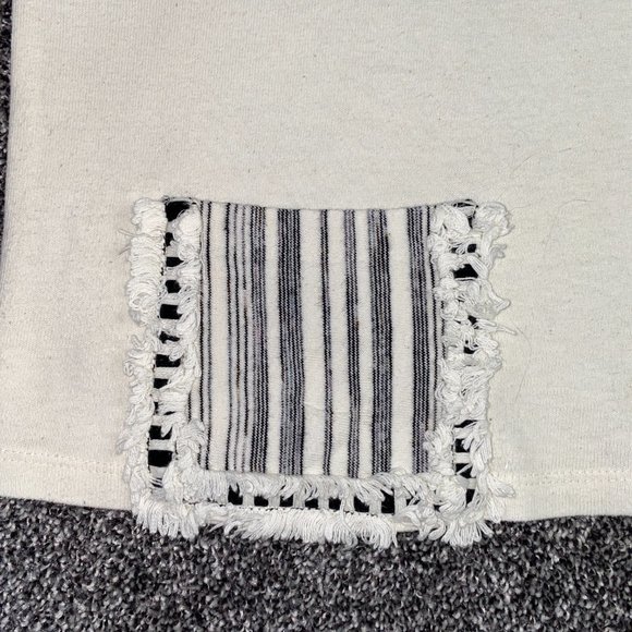Eva Franco White TShirt Black White Stripes with Pocket Size Small - Picture 4 of 7